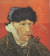 Vincent Van Gogh Self-Portrait with Bandaged Ear and Pipe (nn04) oil on canvas